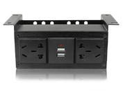 Under Office Under Desk Power Strip With USB Charger , Desk Mounted Power Socket Outlet